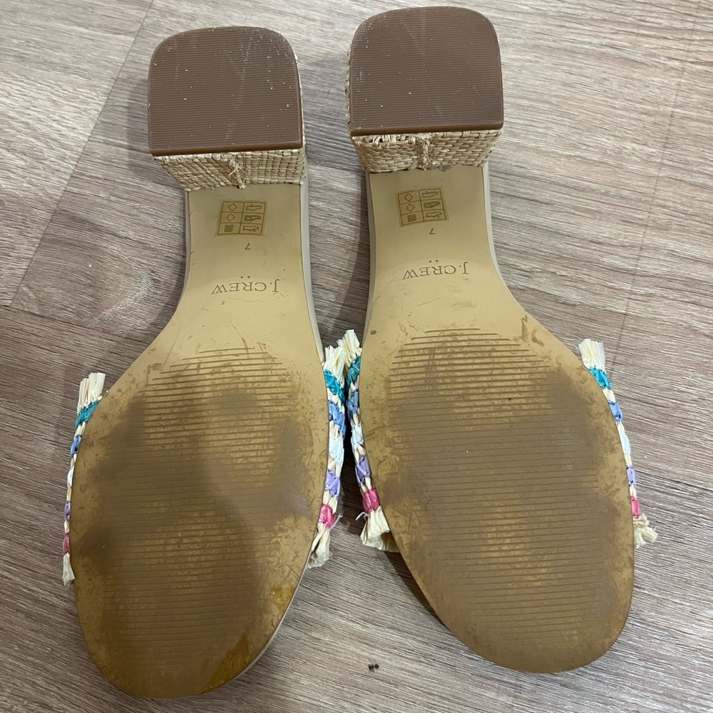 J. Crew Multicolor Raffia Woven Mules - Picture 3 of 4